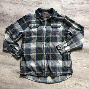 Orvis Men's Casual Plaid Shirt - Green and White